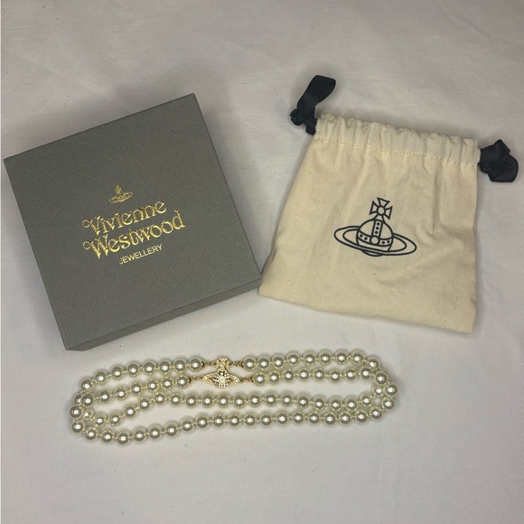 Vivienne Westwood Jewelry - Vivienne Westwood Pearl Choker with Gold Accents